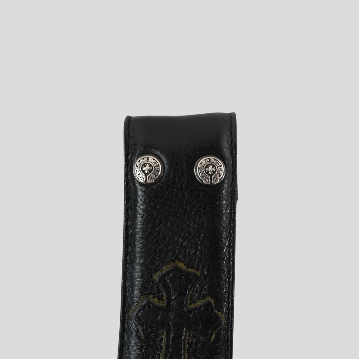 Chrome Hearts Leather Cross Patch Belt Strap