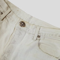 Chrome Hearts Leopard Cross Patch Jeans in White