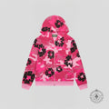 Denim Tears Camo Wreath Zip Up Hoodie in Pink Camo