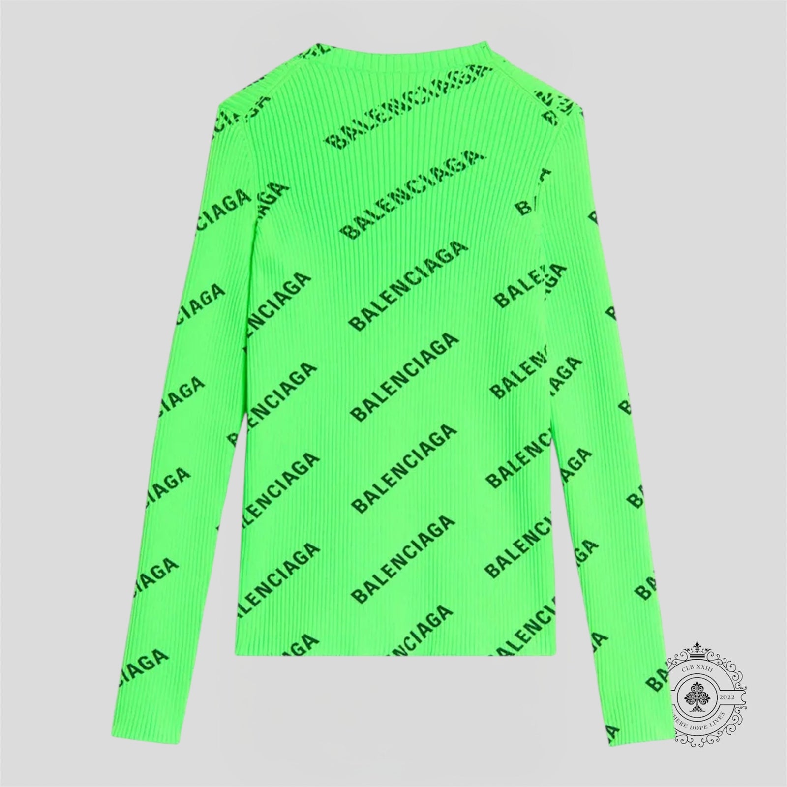 Balenciaga All Over Logo Sweater in Green