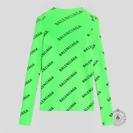 Balenciaga All Over Logo Sweater in Green