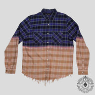 Amiri Bleached Flannel Button Up in Blue
