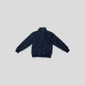 CLB XXIII Louis Vuitton black monogram fleece jacket with zip-up front and ribbed cuffs in gently used condition.
