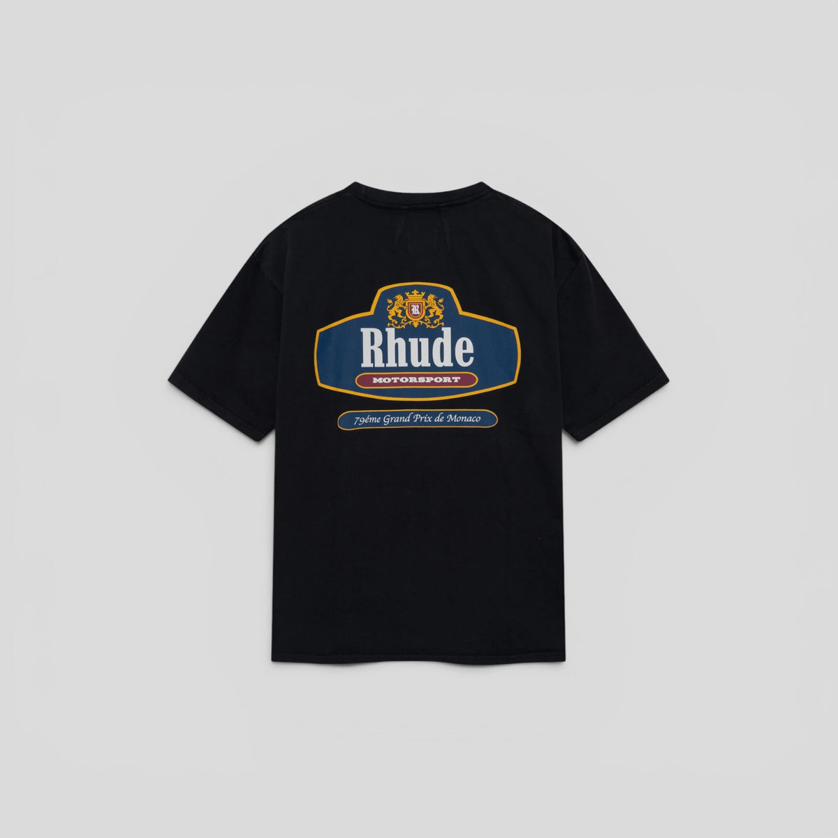 Rhude Racing Crest Tee in Vintage Black & Navy