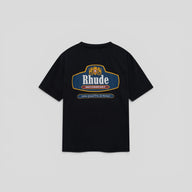 Rhude Racing Crest Tee in Vintage Black & Navy