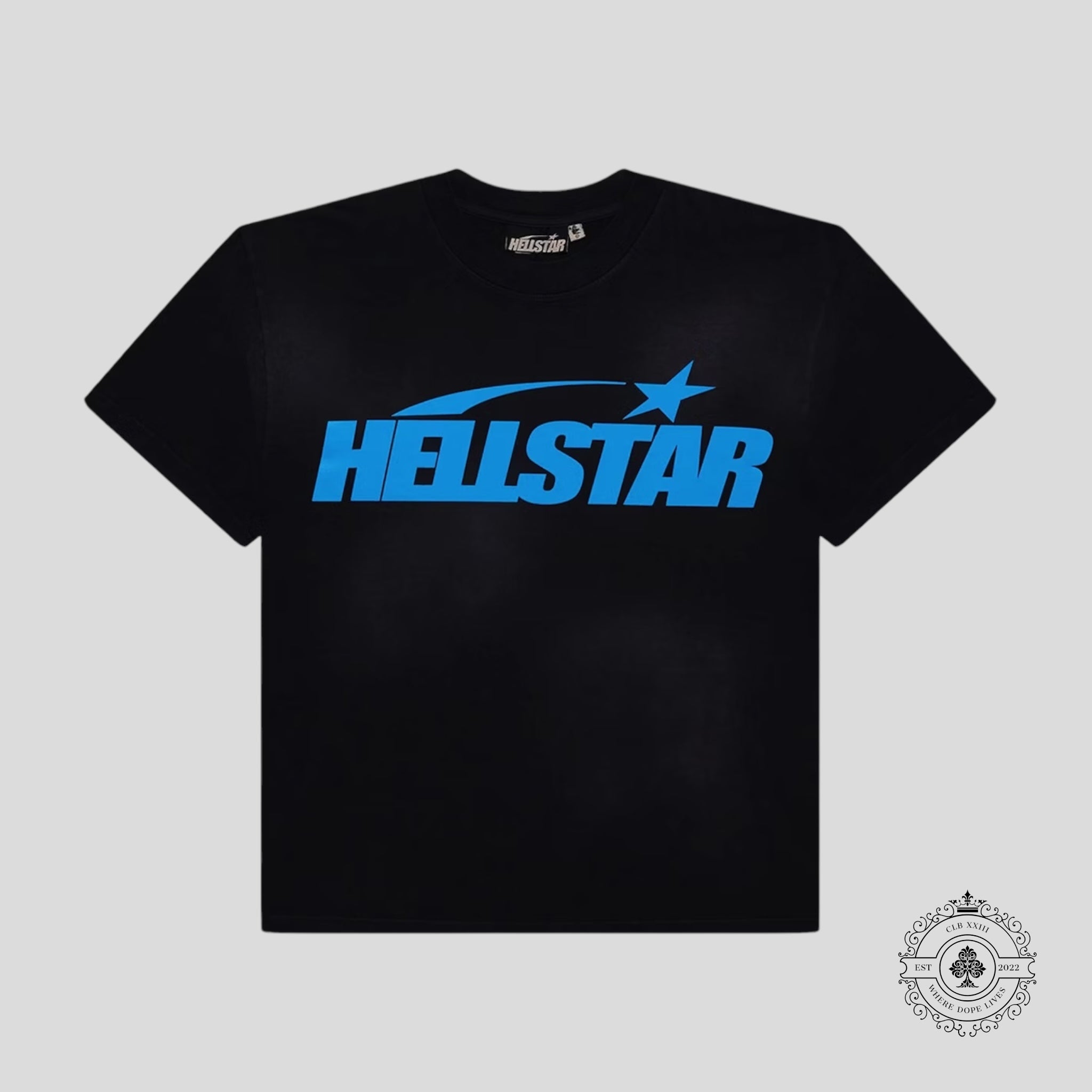 Hellstar Classic Logo Tee in Black/Blue