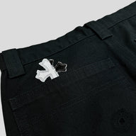 Chrome Hearts Cross Patch Double Knee Carpenter Pants in Black/Zebra