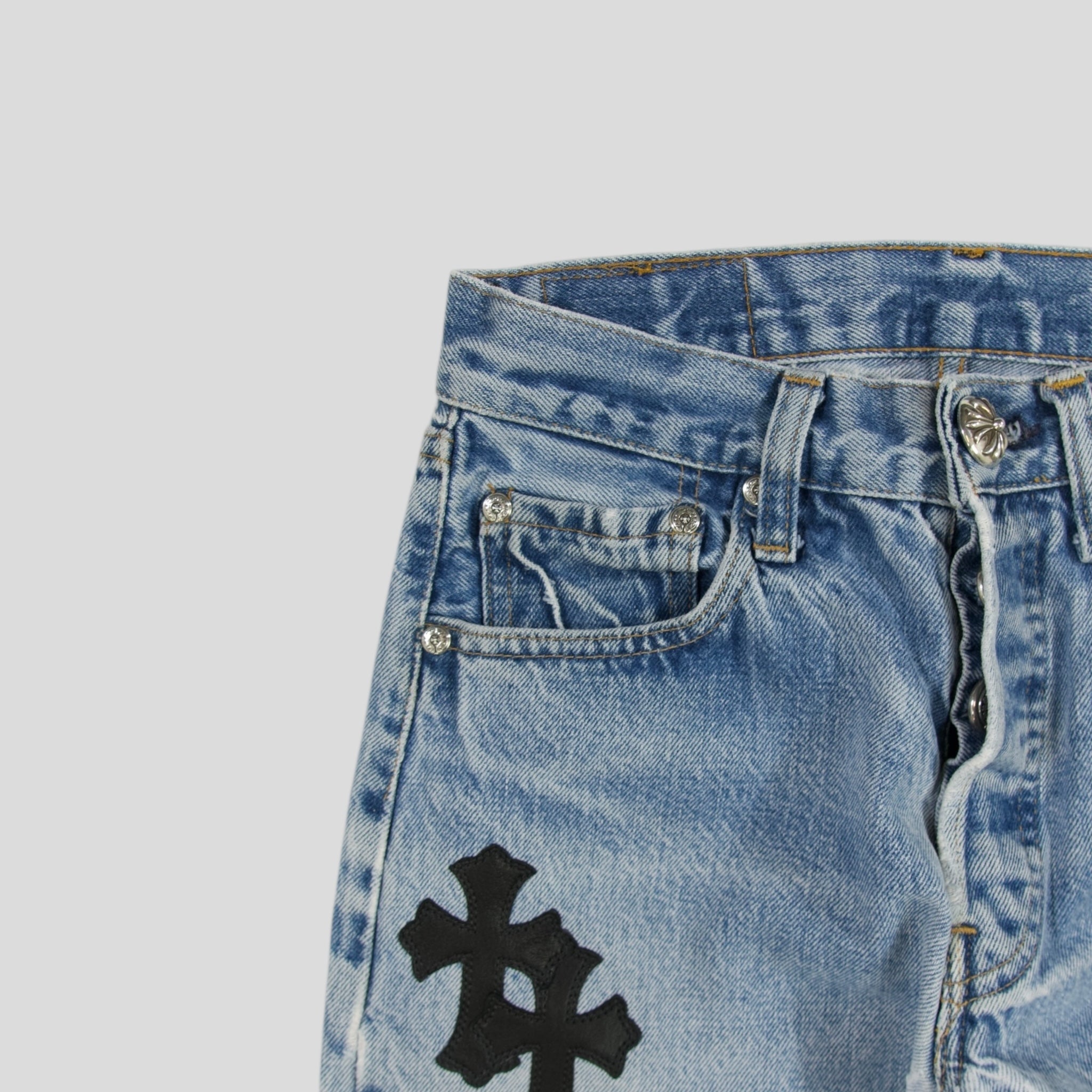 Chrome Hearts 501 Redline Cross Patch Jeans