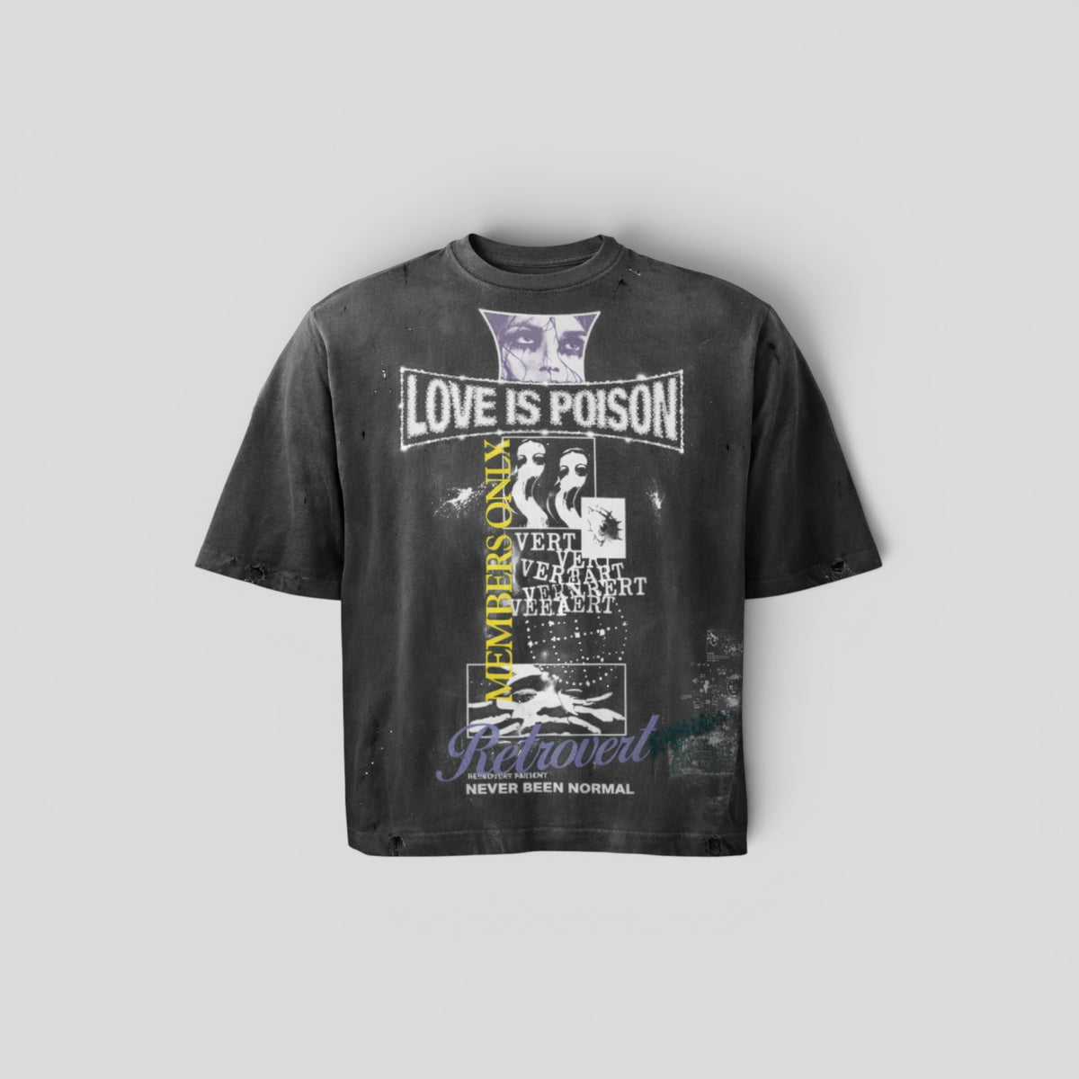 Retrovert Love Is Poison Tee in Black
