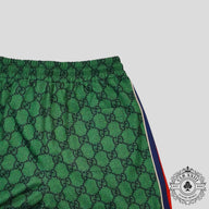 Gucci GG Jacquard Track Pants in Green/Navy Blue