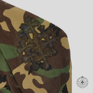 Chrome Hearts Vintage Cross Patch Thermal Zip Up Hoodie