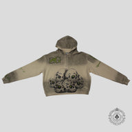 Triple Sevens x Sniper Gang Vulture Zip Up in Cream