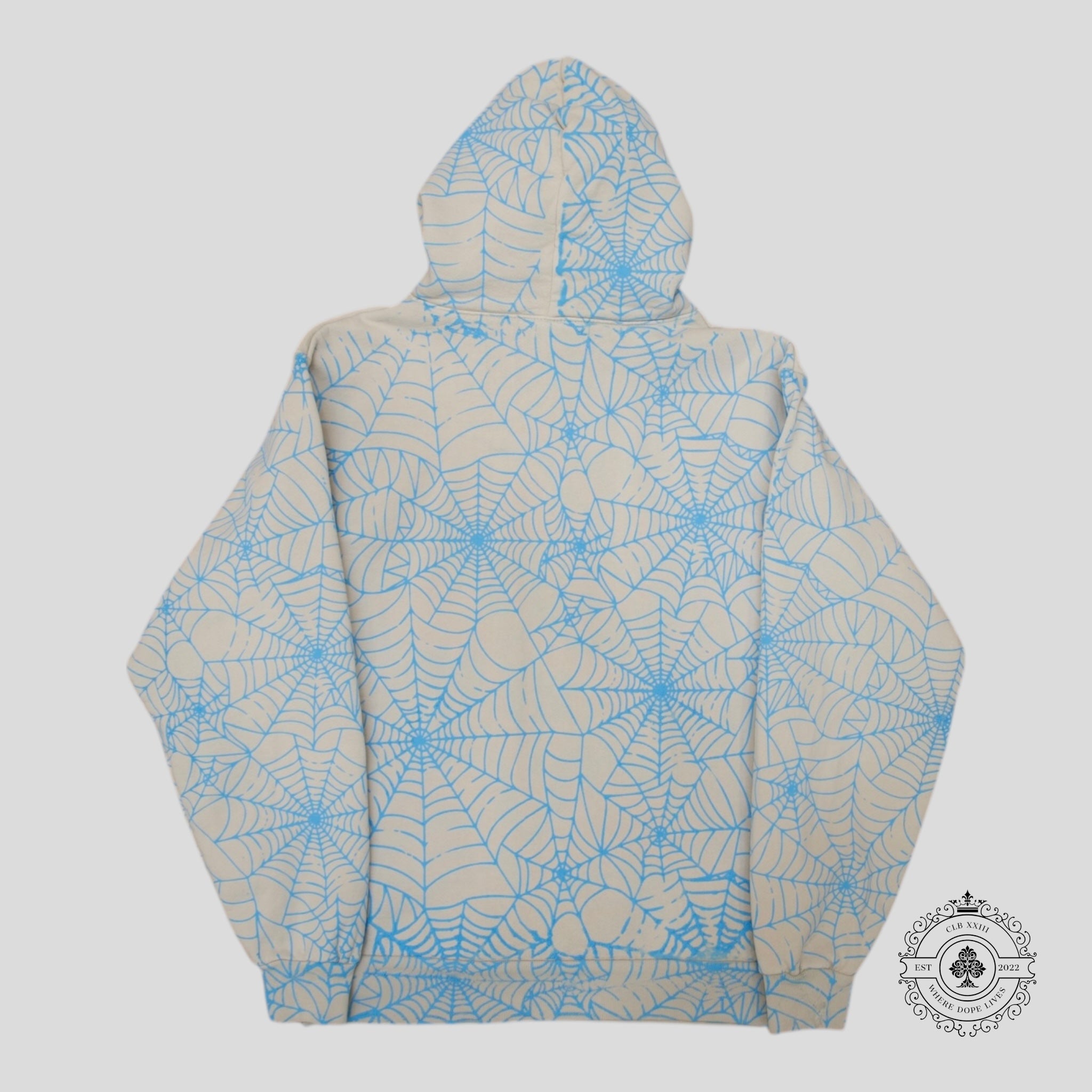 Sp5der AOP Web Hoodie in Grey - Preowned