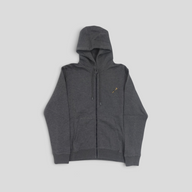CLB XXIII Louis Vuitton grey cotton blend zip-up travel hoodie with a small gold-tone logo detail on the chest