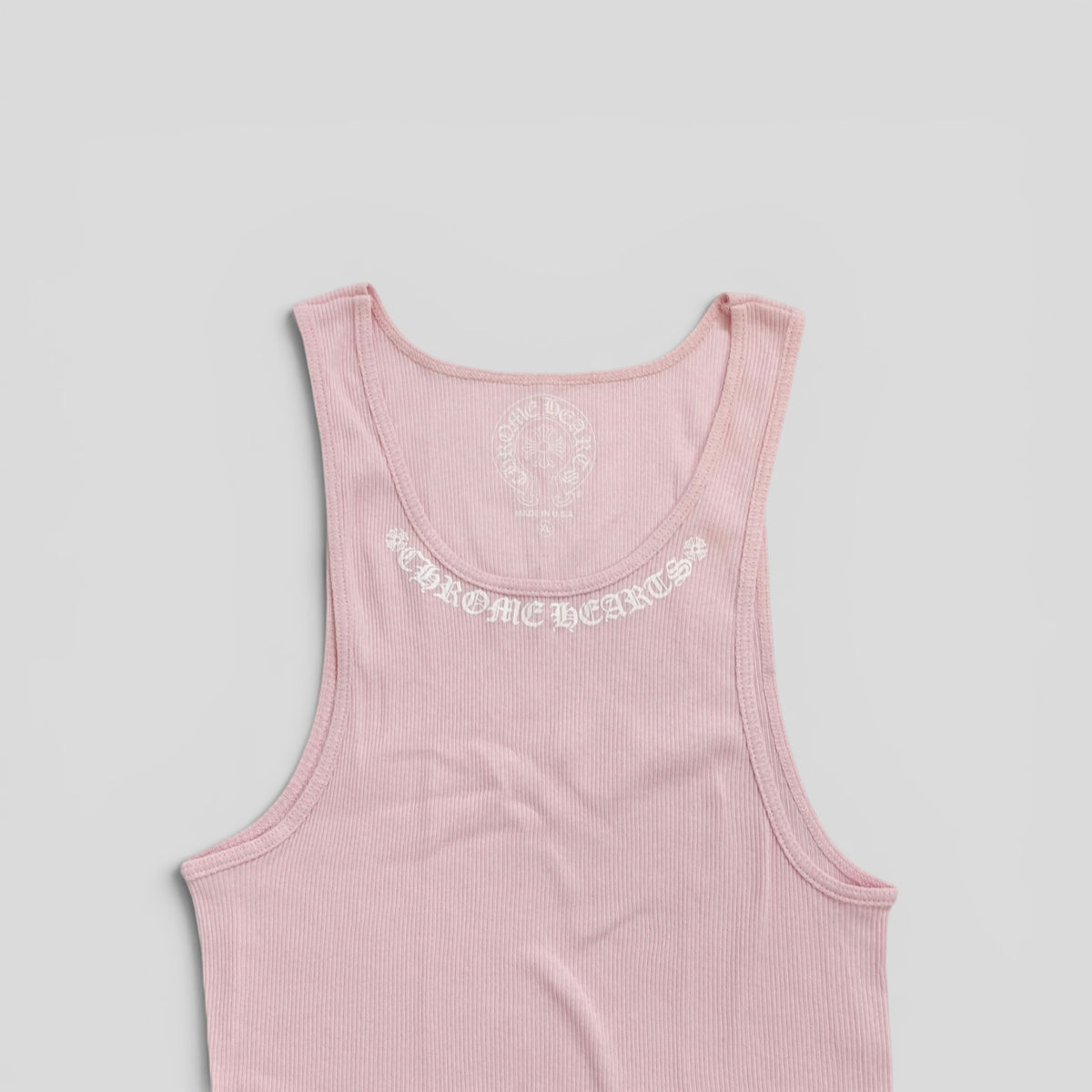 Chrome Hearts Neck Logo Tank Top in Pink
