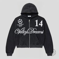 Vale 14 Zip Up Hoodie in Black