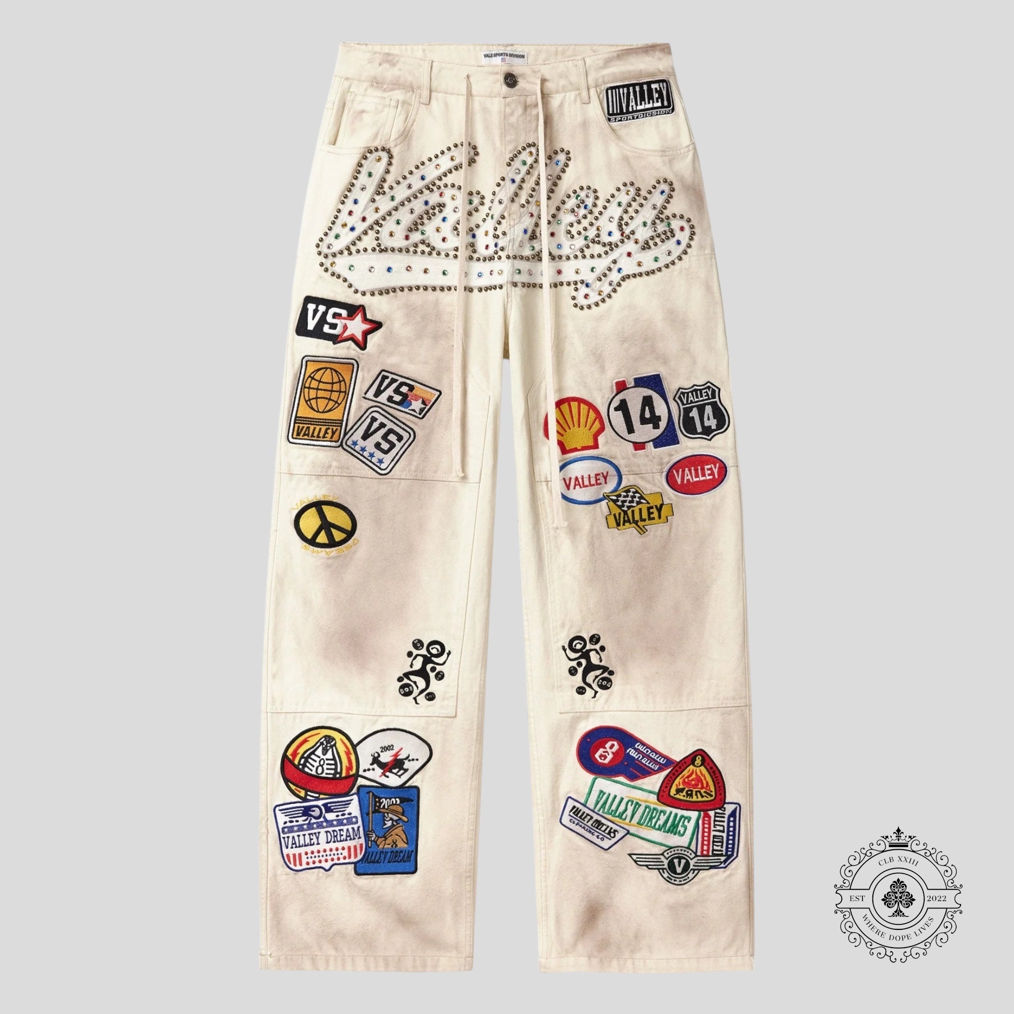 Vale 1980s Painters Jeans In White