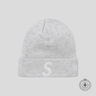 Supreme New Era S Logo Beanie in Heather Grey