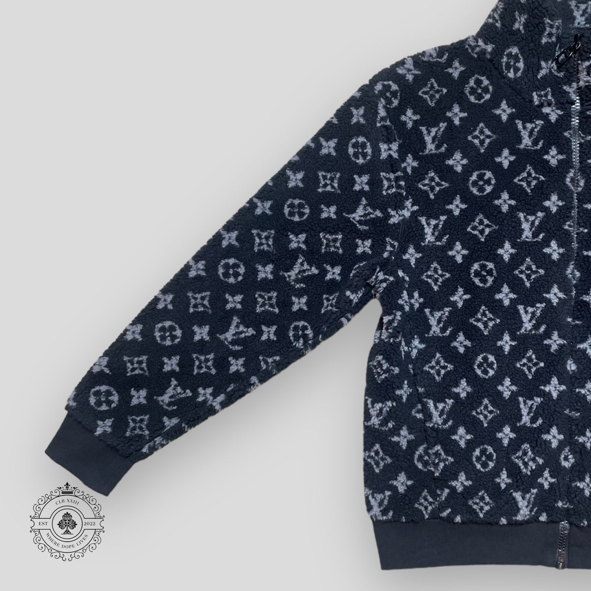 Louis Vuitton Monogram Fleece Jacket in Black