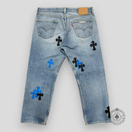 Chrome Hearts Blue Cross Patch Jeans