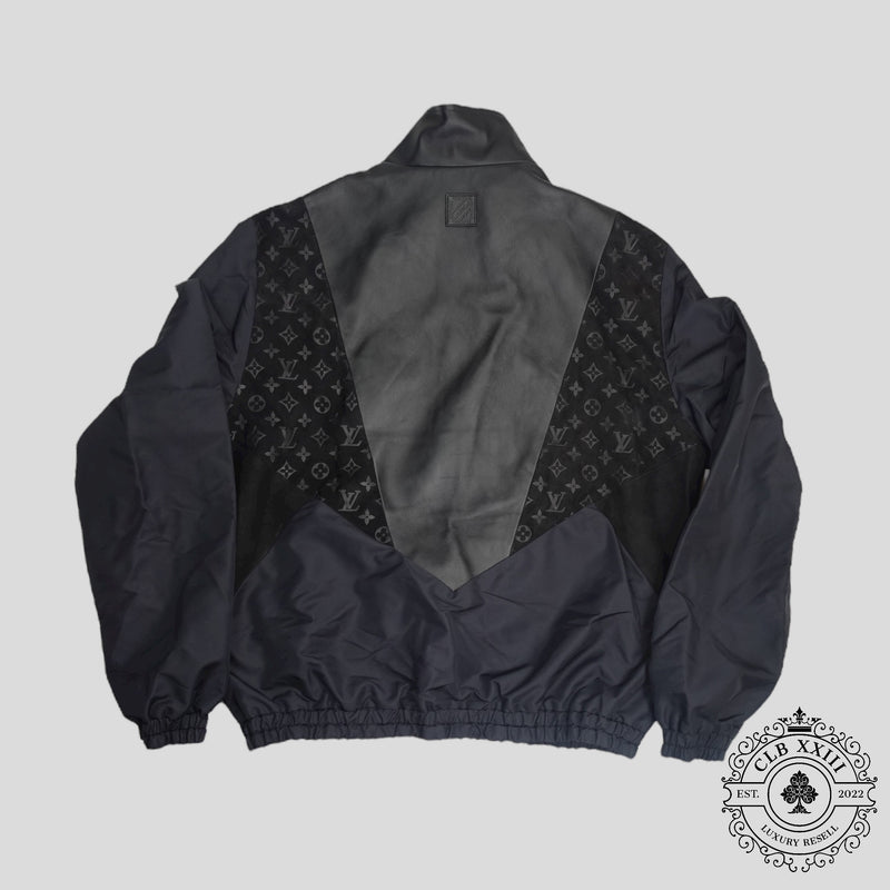 Louis Vuitton Mix Leather Track Top in Black