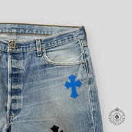 Chrome Hearts Blue Cross Patch Jeans