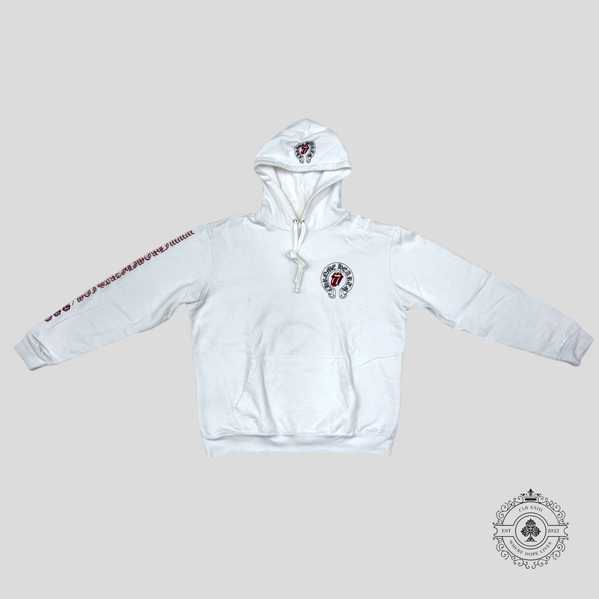 Chrome Hearts Rolling Stones Hoodie in White
