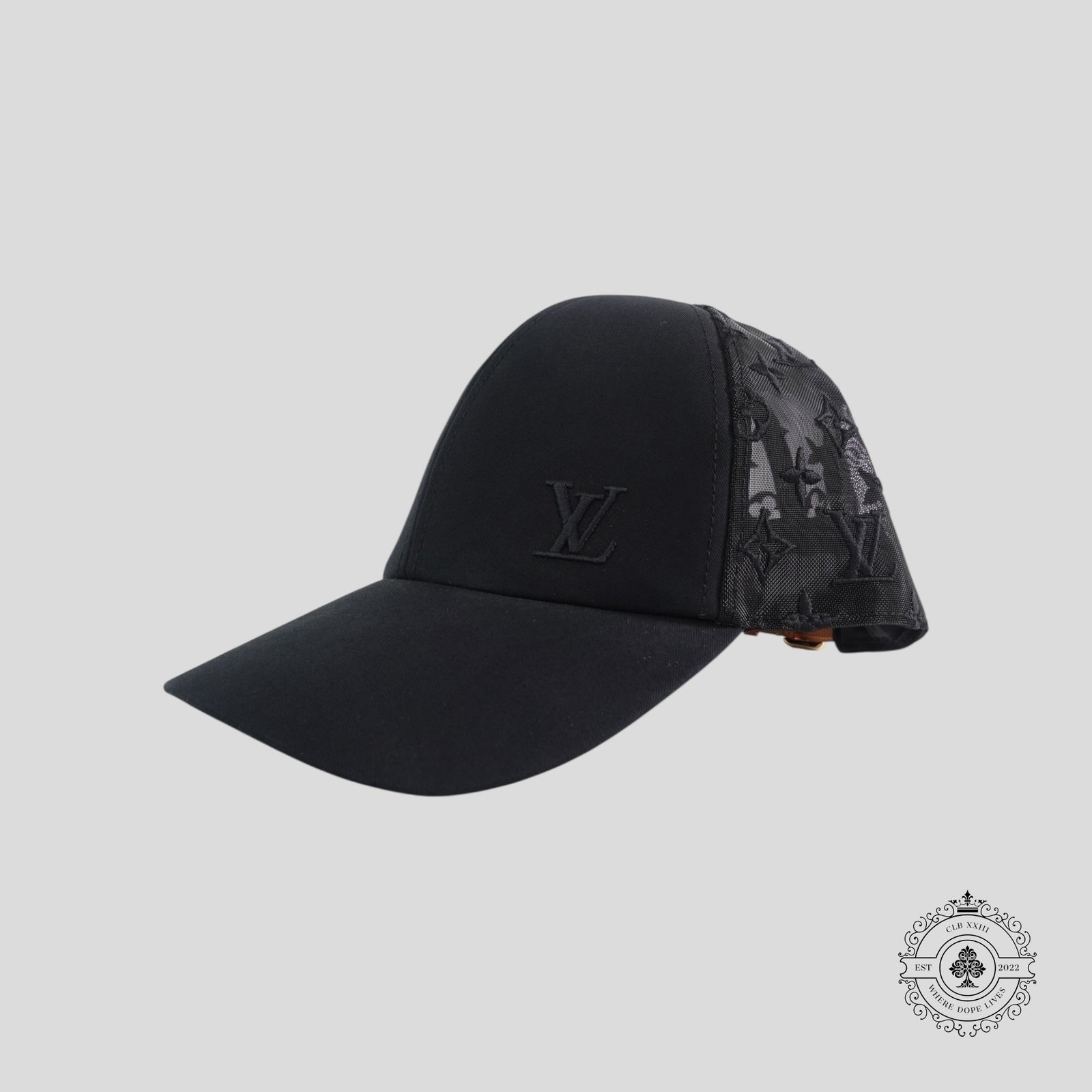 Louis Vuitton Monogram Mesh Baseball Cap in Black