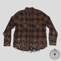 Amiri Crystal Painter Plaid Button Up in Brown