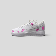 CLB XXIII Matty Boy custom white Nike Air Force 1 Low sneakers featuring pink hand graphics