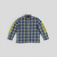 Chrome Hearts Padded Flannel Shirt in Blue / Yellow