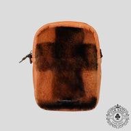 Chrome Hearts Triple Cross Patch Shearling Takka Bag in Orange/Black