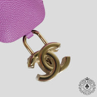 Chanel Caviar Quilted Medium CC Filigree Vanity Case in Purple