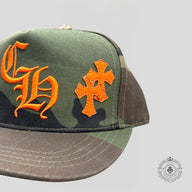 Chrome Hearts Cross Patch Hat in Camo / Orange