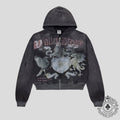 Vale Vendetta Zip Up Hoodie in Black