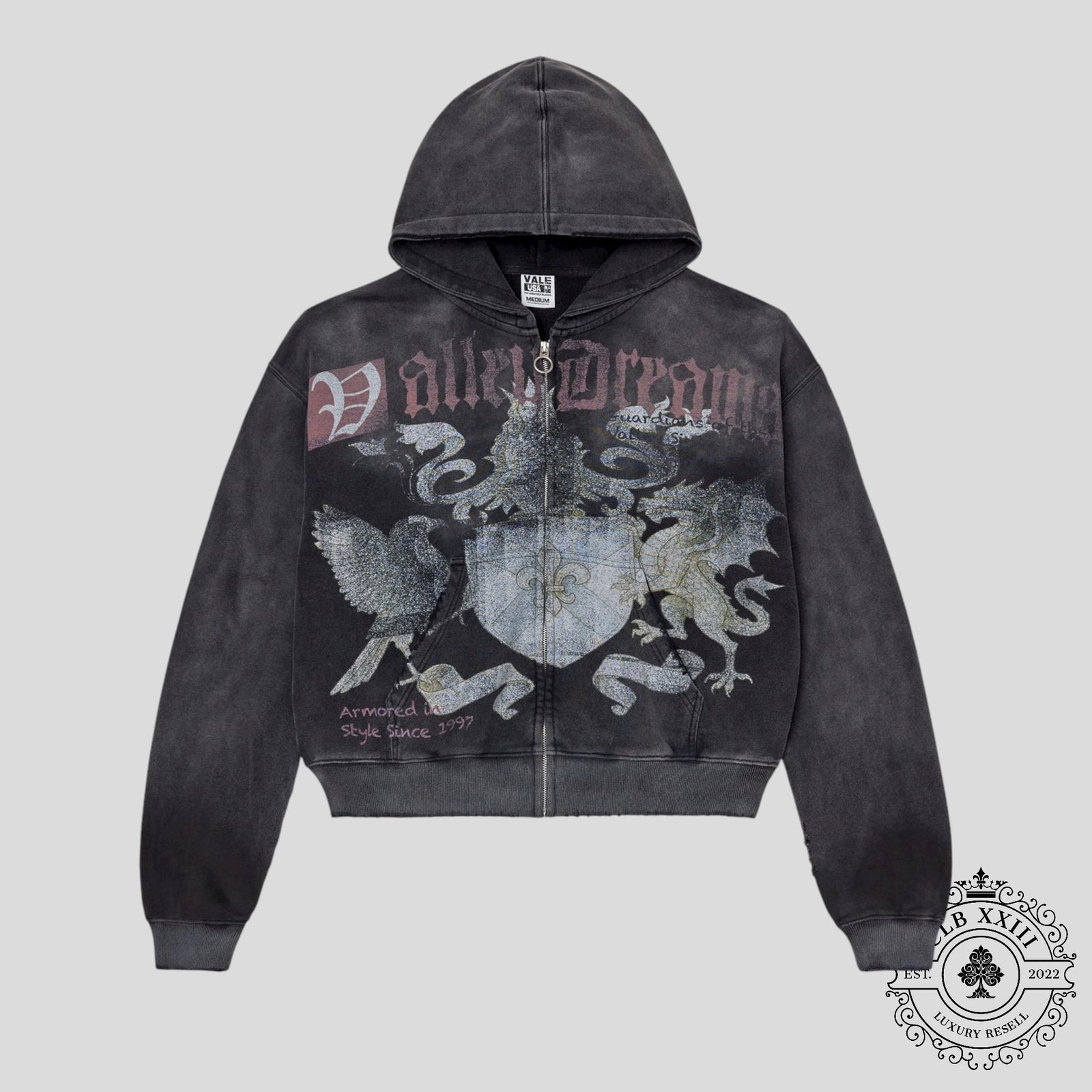Vale Vendetta Zip Up Hoodie in Black