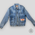 RRL Distressed Denim Jacket in Medium Wash