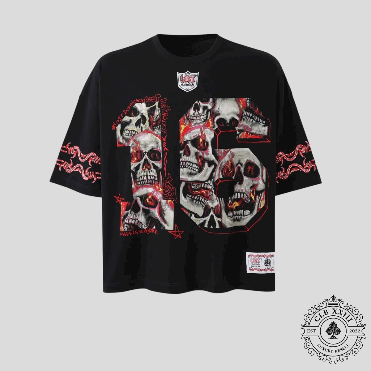 Lost Intricacy Football Jersey in Black