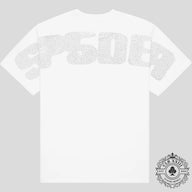 Sp5der Rhinestone Silk Tee in White