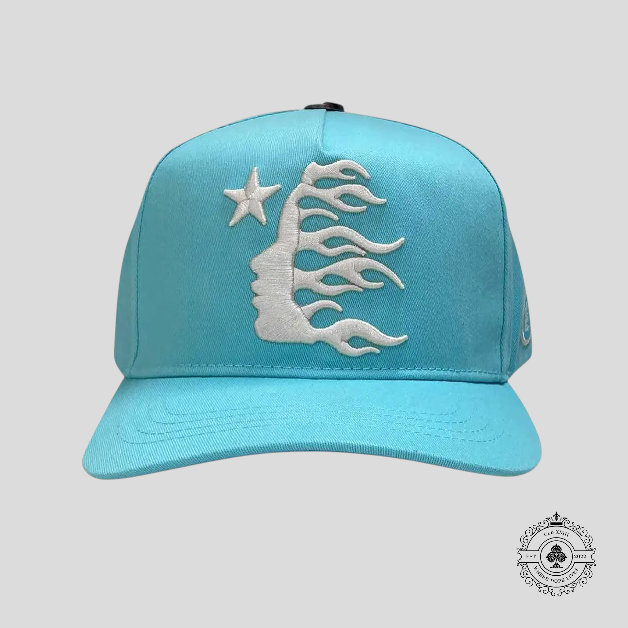 Hellstar Snapback Hat in Baby Blue