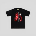 BAPE Camo Tiger Shark Tee in Black & Red
