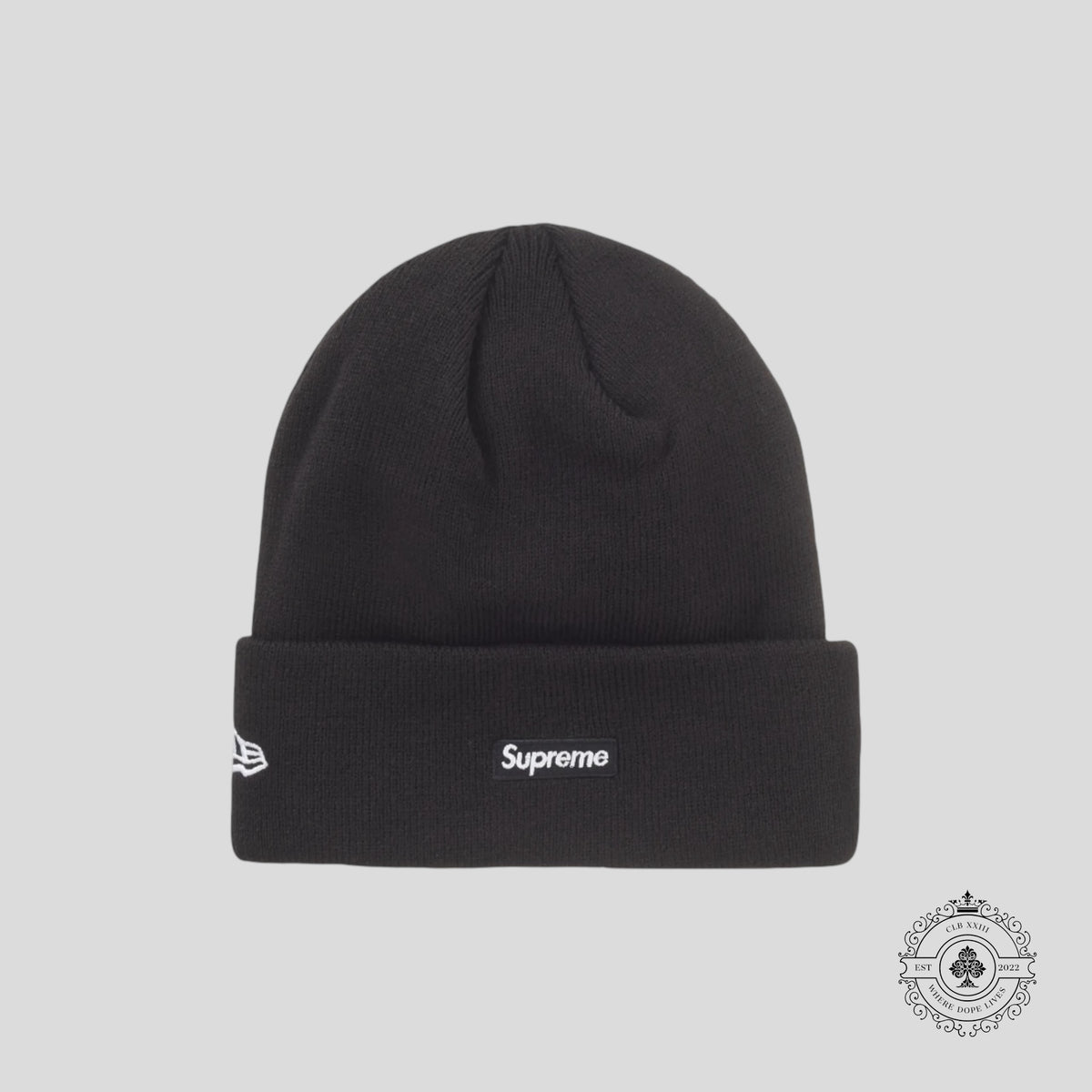 Supreme New Era S Logo Beanie in Black