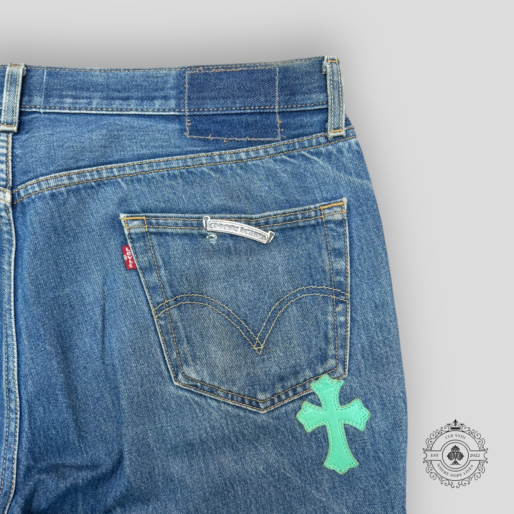 Chrome Hearts Gallery Dept. Flare Mint Patch Jeans
