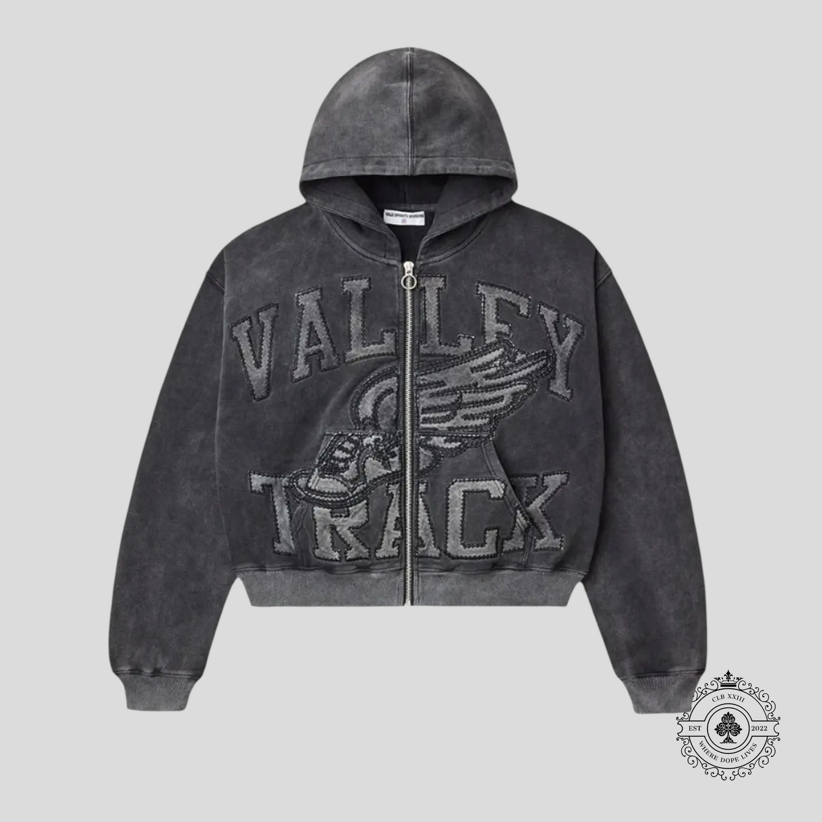 Vale Black Cat Zip Up Hoodie in Black