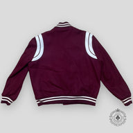 Saint Laurent Varsity Teddy Jacket in Maroon