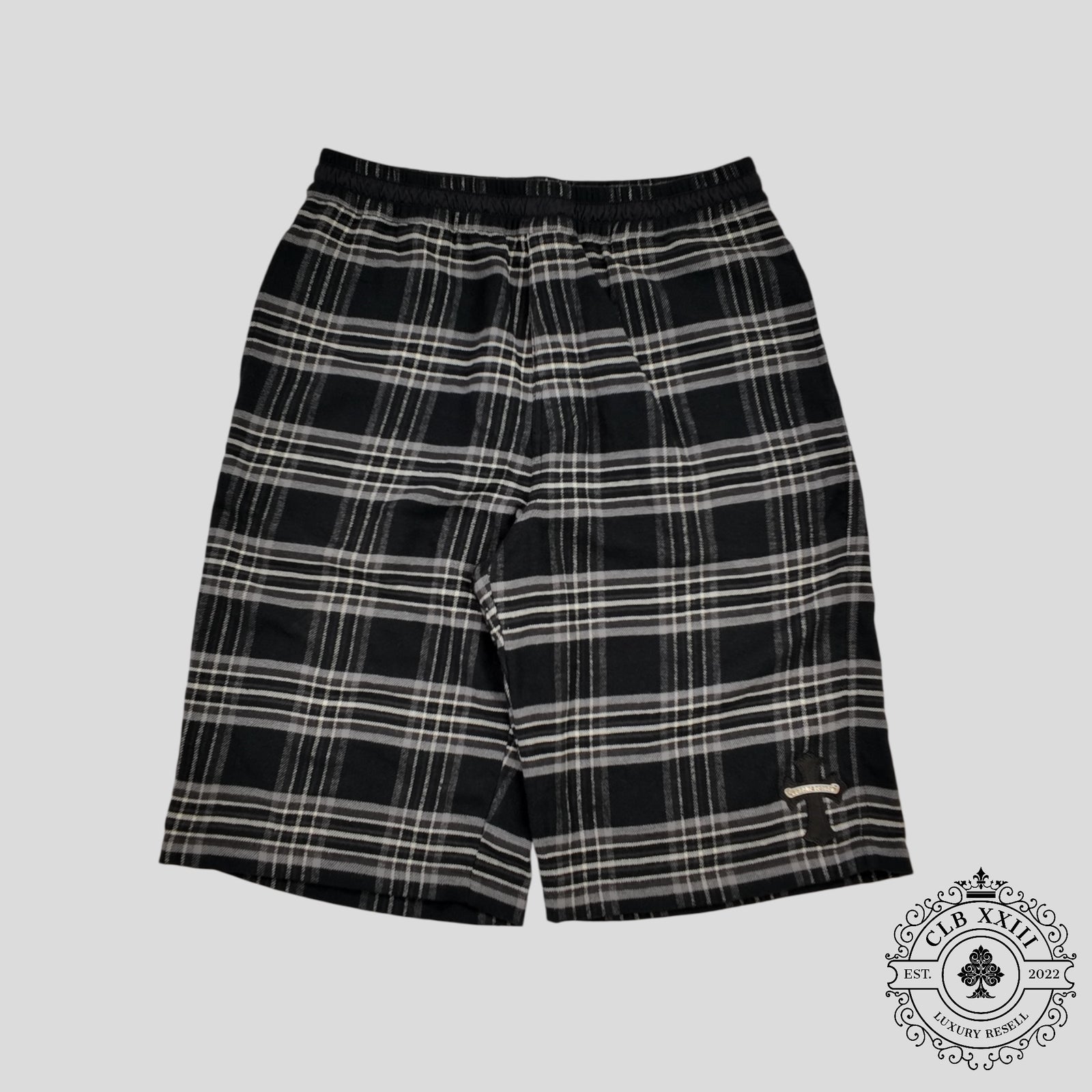 Chrome Hearts After School Flannel Cross Patch Shorts