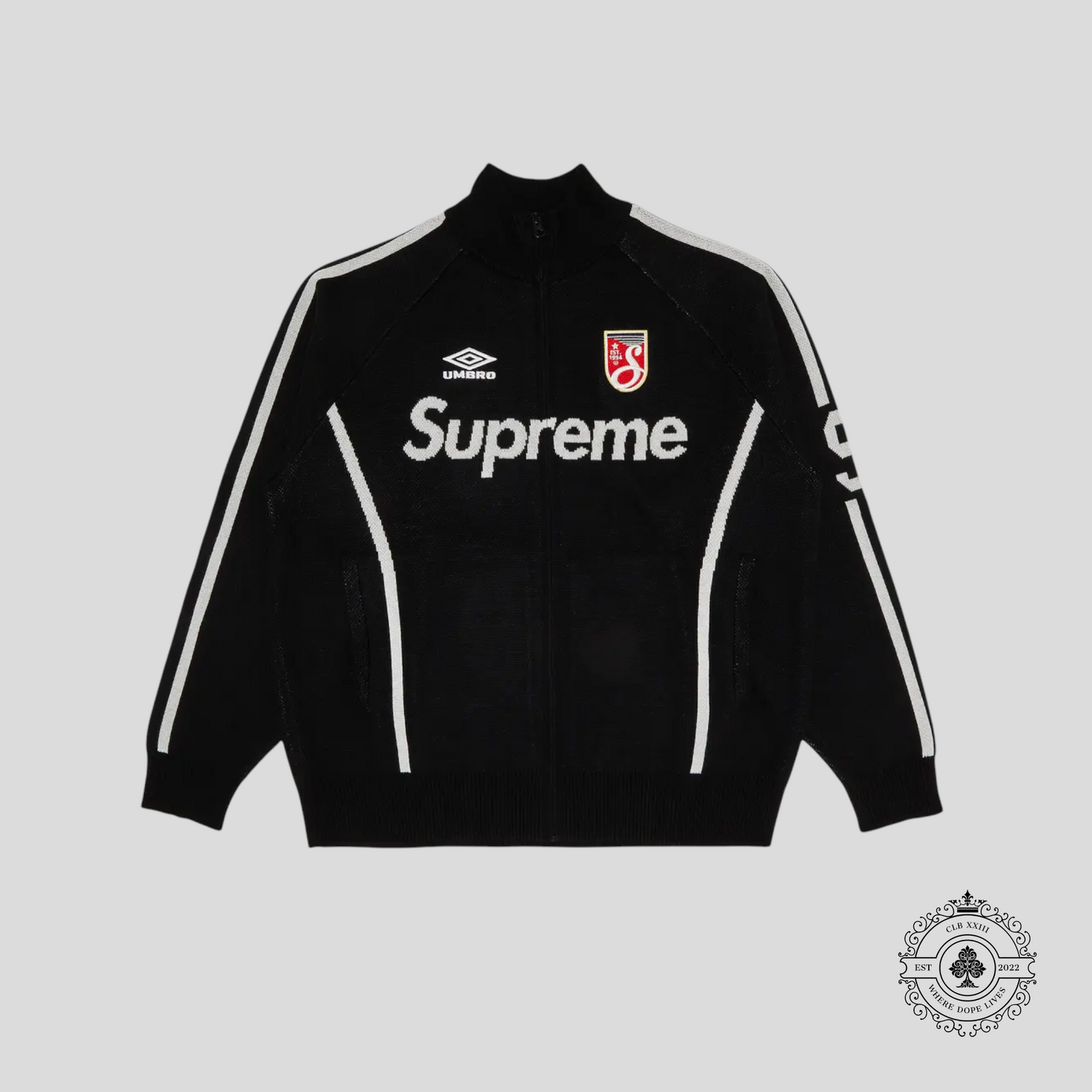 Supreme X Umbro Zip Up Sweater in Black