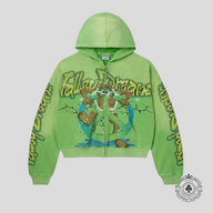 Vale Taz Zip Up Hoodie in Green