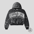 Vale Paint Zip Up Hoodie in Black