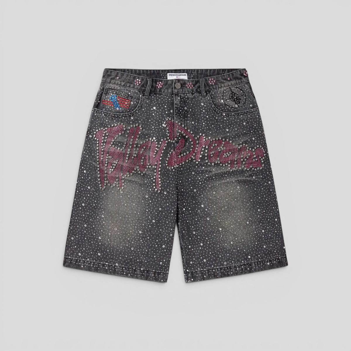 Vale Iced Out Jorts in Black